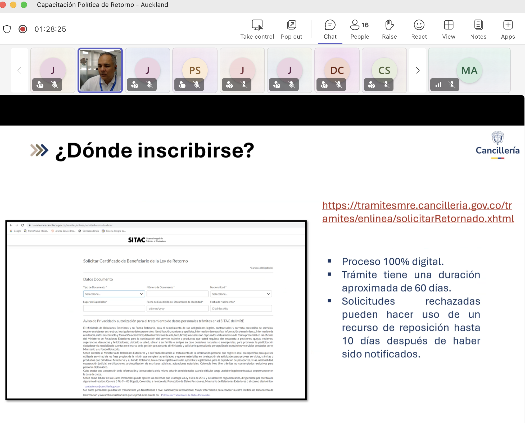 Comunidad colombiana en Nueva Zelanda participó activamente en webinar sobre Retorno a Colombia