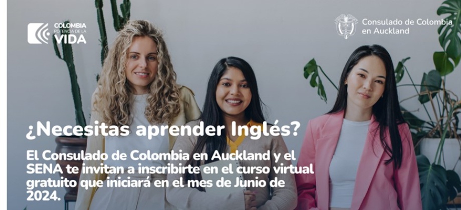 Consulado de Colombia en Auckland y el SENA abren inscripciones para curso de inglés gratuito