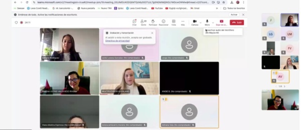 Pantallazo de connacionales en Nueva Zelanda conectados en charla sobre Cotización a Pensión para Colombianos en el Exterior 