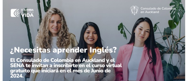 Consulado de Colombia en Auckland y el SENA abren inscripciones para curso de inglés gratuito